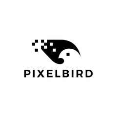 Sticker - pixel bird logo vector icon illustration