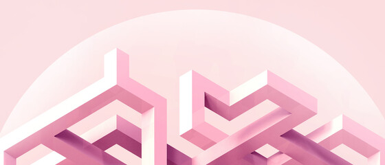 Poster - Abstract background Modern Pink geometry Creative is beautiful and simple with copy space.poster, greeting cards, headers,website - 3d rendering