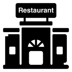 Poster - Restaurant Building Vector  