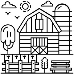 Poster - Farmhouse Villa Vector 