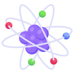 Canvas Print - icon of molecules in modern isometric style