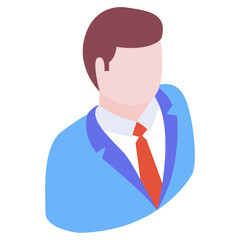 Sticker - 
A male member denoting user in isometric icon
