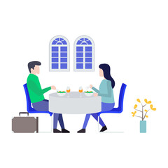 Sticker - Business Dinner Vector 