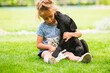 © oksix - Domestic animals love and appreciate their young owners