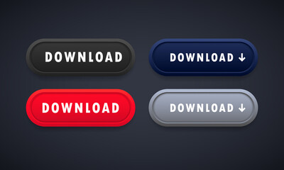 Poster - Download button set. For mobile app, website. Vector on isolated background. EPS 10