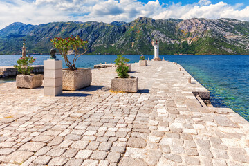 Wall Mural - Lighthouse near Our Lady of the Rock church, Kotor, Montenegro