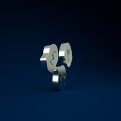 Poster - Silver Magic runes icon isolated on blue background. Minimalism concept. 3d illustration 3D render.