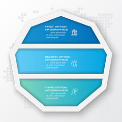 Poster - Nonagon infographic,Colorful template with 3 options,Vector illustration.