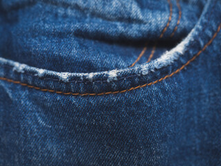 jeans pocket, denim with fashion design stitching .