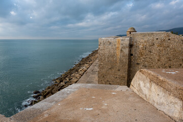 Wall Mural - Picturesque corners of the empty Peñíscola castle in November