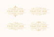 © Kirill - Vintage design collection of gold monogram swirl frames. Golden certificate templates. Vector isolated ornate royal borders with filigree scrolls.
