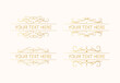 © Kirill - Vintage design collection of golden monogram swirl frames. Set of vector isolated gold ornate royal borders with filigree scrolls. Certificate templates.