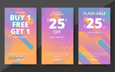 Wall Mural - Flash sale discount banner template promotion, end of season special offer banner, template design for media promotions and social media promo, vector illustration.