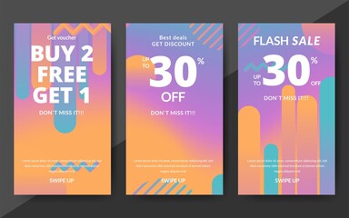 Wall Mural - Flash sale discount banner template promotion, end of season special offer banner, template design for media promotions and social media promo, vector illustration.