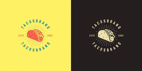 tacos logo vector illustration taco silhouette, good for restaurant menu and cafe badge