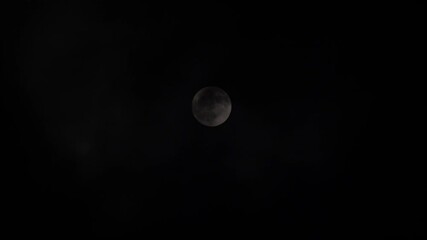 Wall Mural - full moon sky with fast moving clouds 4k