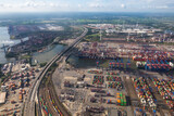Fototapeta Miasta - Aerial view of the Port of Hamburg