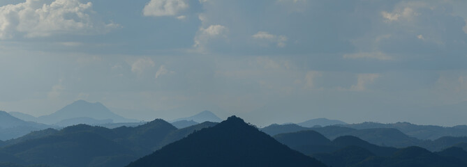 Wall Mural - panoramic beautiful mountains in deep forest at thailand.