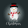© Sonia - Vector image. Drawing of a funny snowman. Image to decorate.
