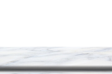 Sticker - White marble stone countertop, White marble table on white background.