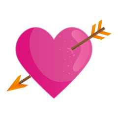 Poster - heart love and arrow icon vector illustration design