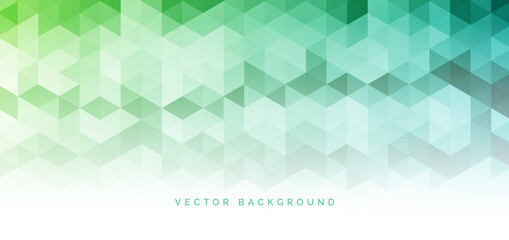 Poster - Abstract banner web green gradient geometric hexagon pattern technology corporate concept background with space for your text.