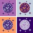 © martstudio - Disco ball Vector icon. Pop art. Cosmic. Psychedelic.