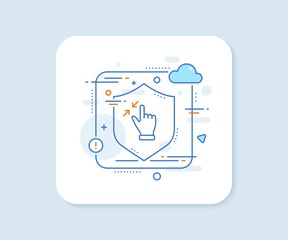 Poster - touchscreen gesture line icon. abstract vector button. zoom out sign. action arrows symbol. touchscr