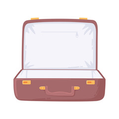 Poster - open suitcase vintage empty icon isolated design