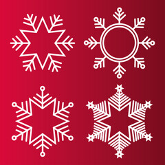 Wall Mural - merry christmas snowflakes set design, winter season and decoration theme Vector illustration