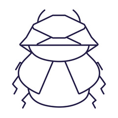 Sticker - beetle bug animal in cartoon line icon style