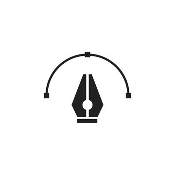 Tool pen black icon tip. Simple isolated vector web