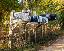 Mailboxes On An Old Dirt Road