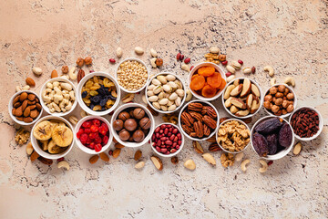 Wall Mural - Nuts and dried fruits assortment.