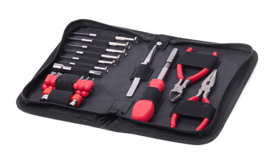 Set of different tools in a case