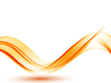 Vector Abstract Orange Curved Smoky Lines Background