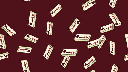 Poster - Texture seamless pattern from an old vintage retro hipster antique joystick controller for video games on a background of the 70s, 80s, 90s. The background.  illustration