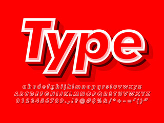 Fototapete - Modern Sharp Red and White Text Effect