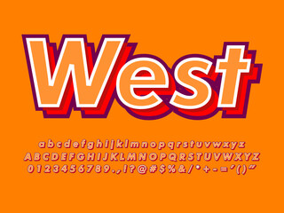Fototapete - Retro Layered Orange Text Effect