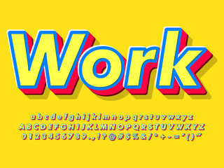 Fototapete - Bright Colorful Retro Text Effect