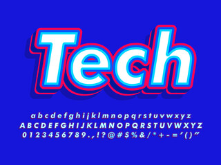 Fototapete - Futuristic Neon Tech Text Effect