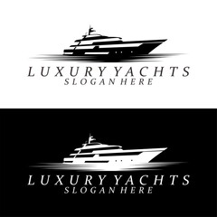 Wall Mural - Luxury yachts logo design vector