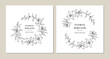 Floral wreath set, Lily flowers circle monogram, Wedding invitation templates, Lily flower wreath. Art for save the date cards, wedding invitation, anniversary, thank you card. Vector clipart