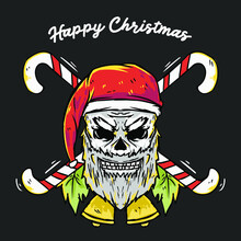 Skull Santa Claus Illustration