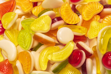 Assorted tasty gummy candies.