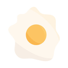 Canvas Print - fried egg breakfast food menu in cartoon flat icon