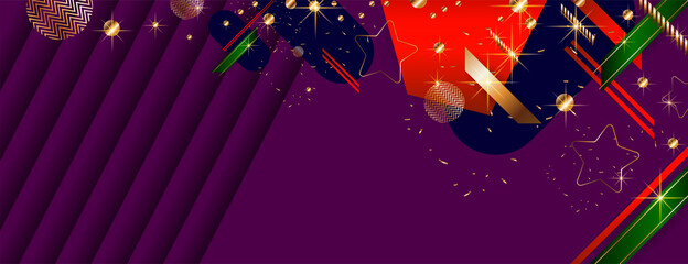 Wall Mural - Christmas gold design background blue red and green design colors abstract shiny color golden. Stock vector illustration