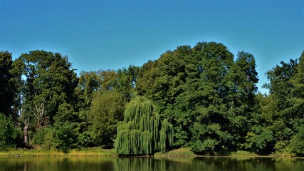 Wall Mural - Skaryszewski Park (or Skaryszew Park) and Kamionkowskie Lake - Vistula’s old river bed, now a centre of recreation in Warsaw, Poland.