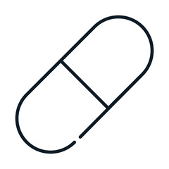 Sticker - health medicine capsule line icon