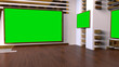 © MUS_GRAPHIC - News Studio, Backdrop For TV Shows .TV On Wall.3D Virtual News Studio Background, 3d illustration
